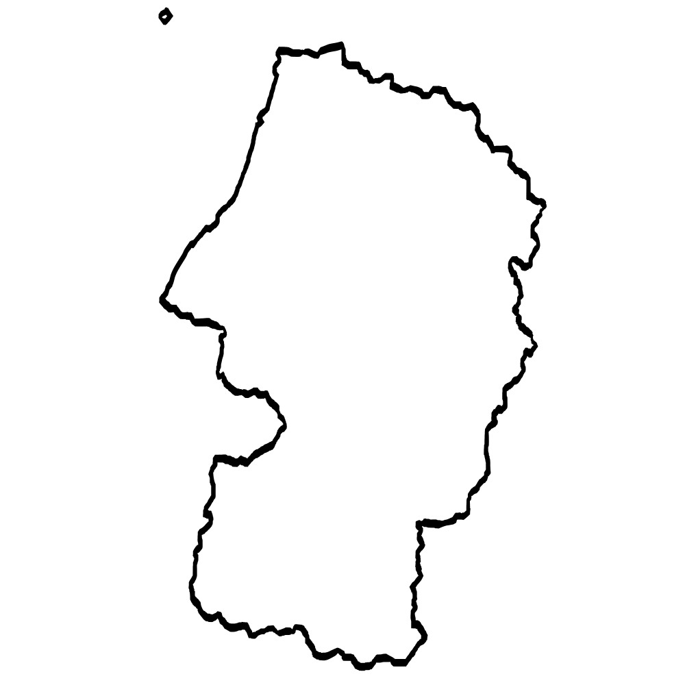 筆タッチで描いた宮城県地図のイラスト