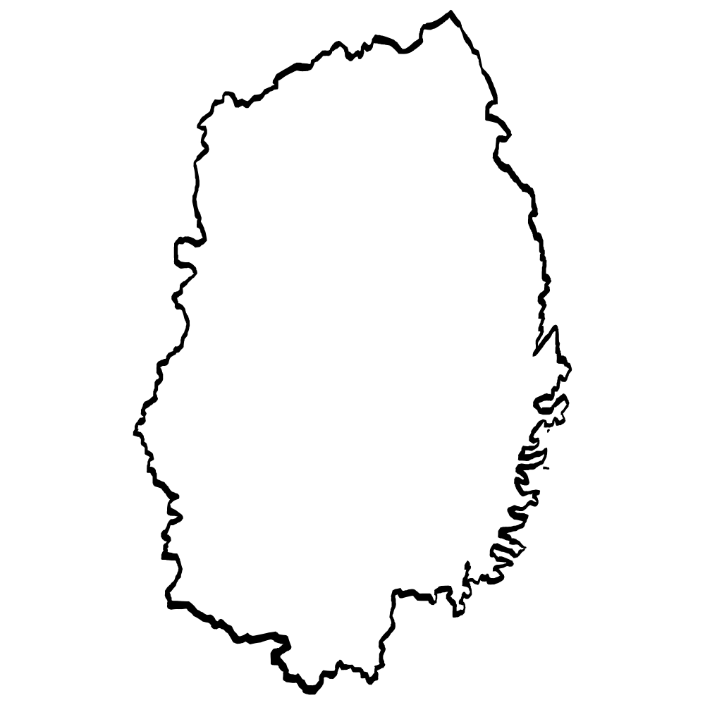 筆タッチで描いた岩手県地図のイラスト