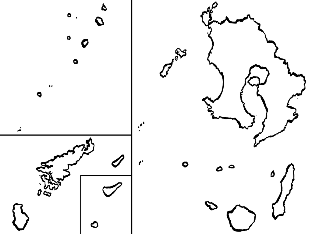 筆タッチで描いた鹿児島県地図のイラスト